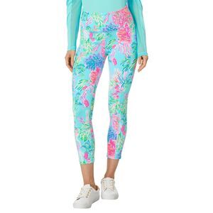 Lilly Pulitzer High-Rise Midi Leggings Celestial Blue Cay to My Heart XS